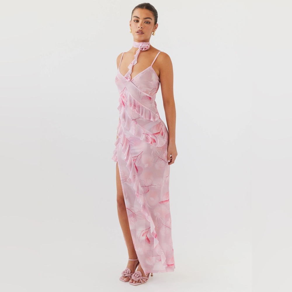 NEW PepperMayo new romantics pink mesh maxi dress